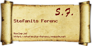 Stefanits Ferenc névjegykártya